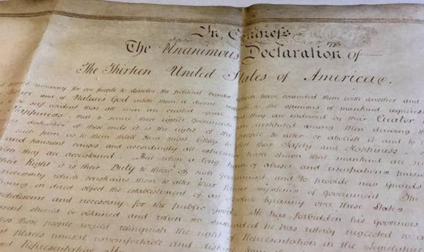 На древнем листе пергамента обнаружили расширенную версию Декларации независимости США